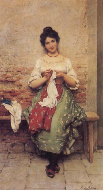 Eugene de Blaas THe Seamstress oil painting picture